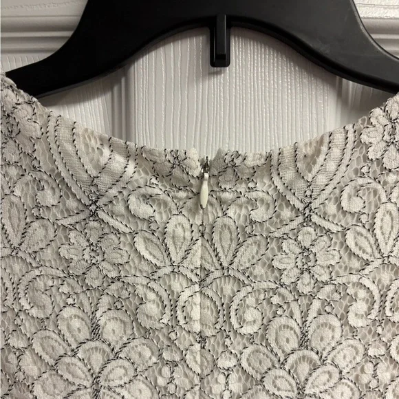 LAUREN Ralph Lauren Cotton Blend Black/ White Lace Dress Size 12 - Picture 7 of 7